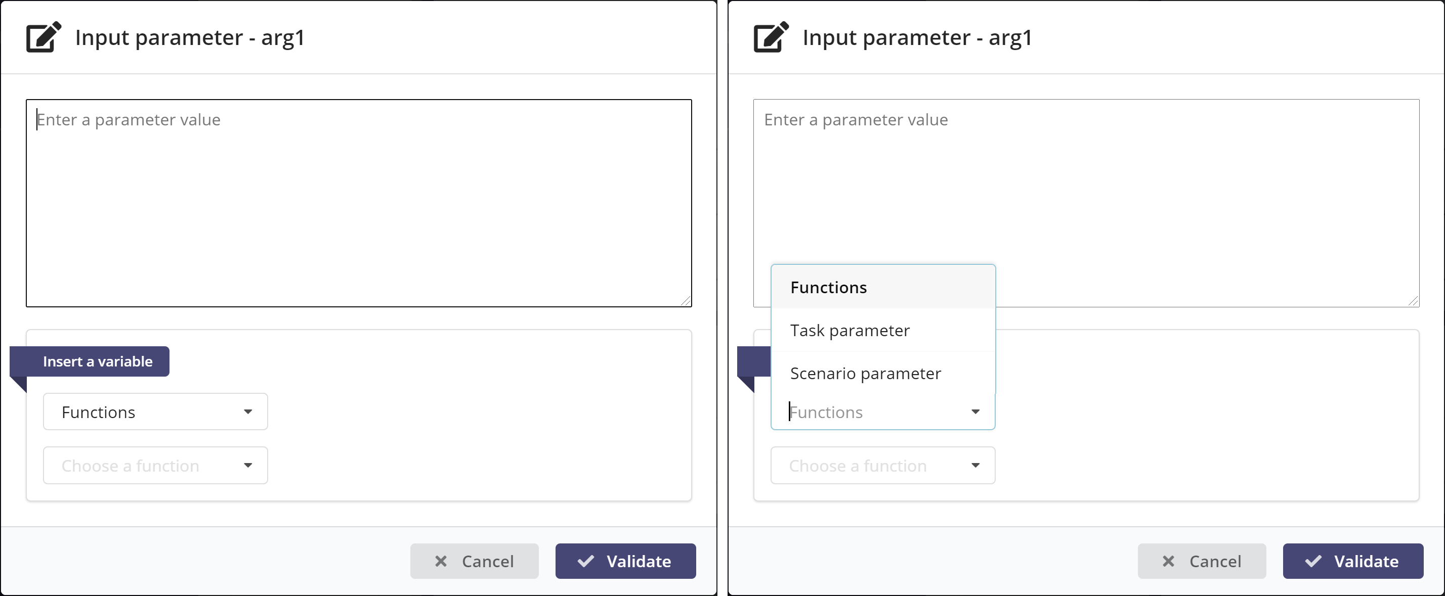 Input param editor