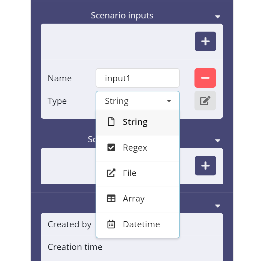 Scenario inputs