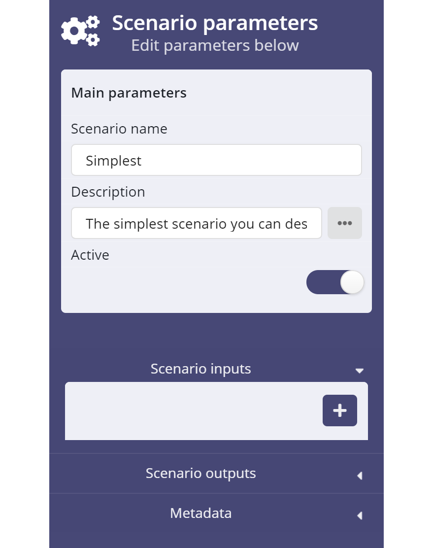 Scenario params